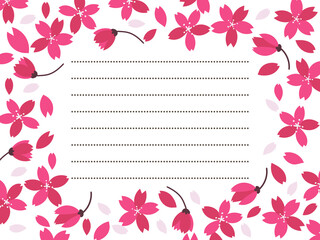 Dark pink cherry blossom letter frame