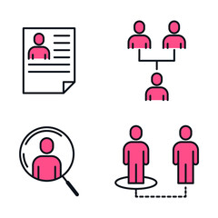 Recruitment set Icon. Head Hunting Related Vector symbol for your infographics web site design illustration