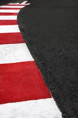 Poster Motor race asphalt curb on Monaco Grand Prix street circuit © stevanzz