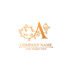 Premium Vector A logo. Monnogram, lettering. Delicate elegant floral pattern of roses. Personal logo or sign for branding an elite company. Vector design.