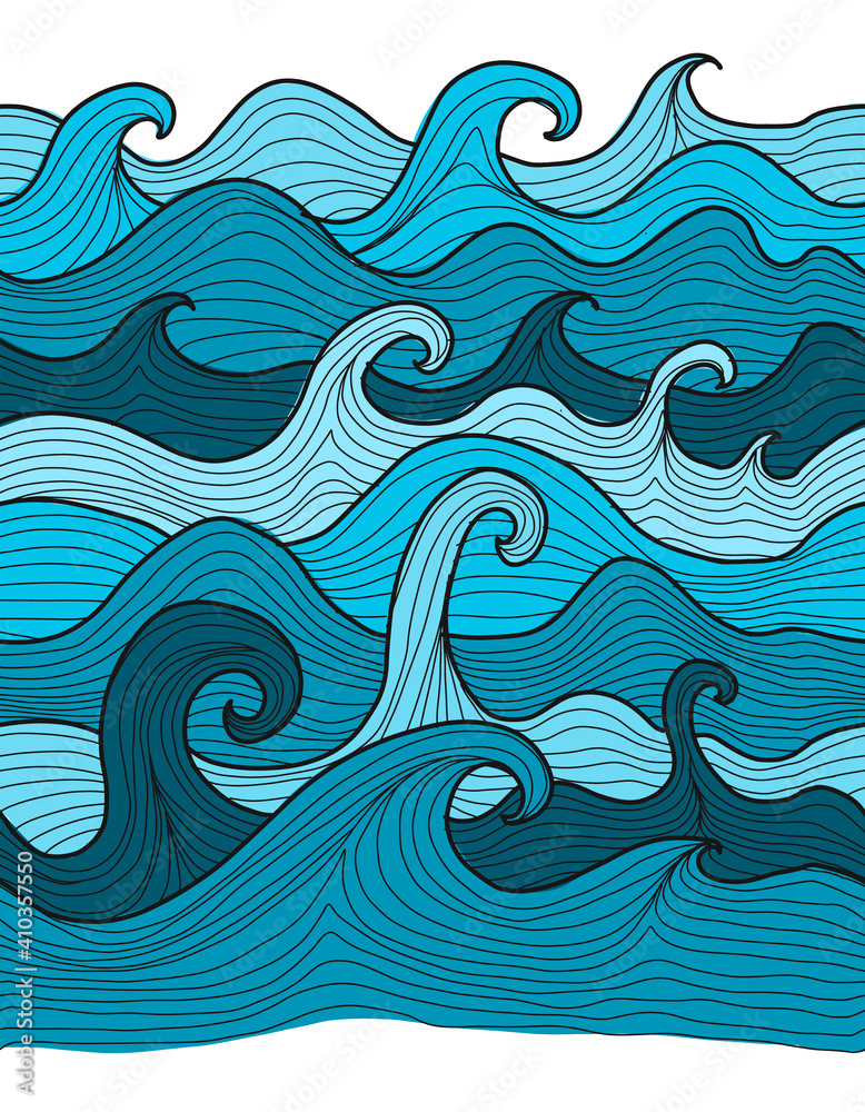 Poster Abstract Sea Background. Seamless Pattern for your design