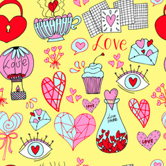vector seamless pattern valentines day