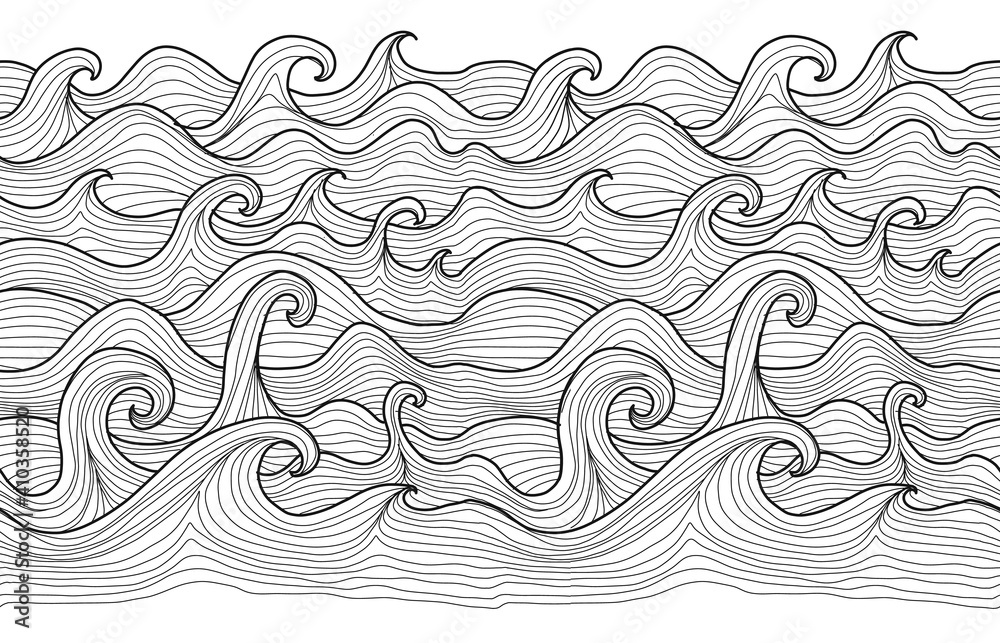 Poster abstract sea background. seamless pattern for your design