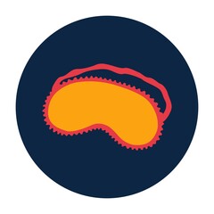 Sleeping eye mask isolated on dark blue background, night, vector illustration