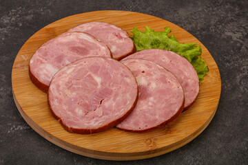Slices of pork meat ham