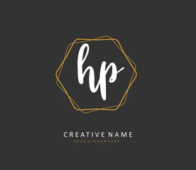 HP Initial letter handwriting and signature logo. A concept handwriting initial logo with template element.