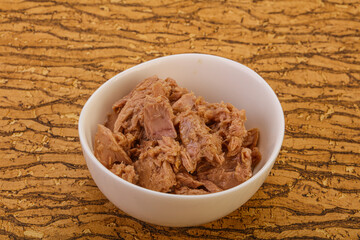 Canned tuna fillet for salad