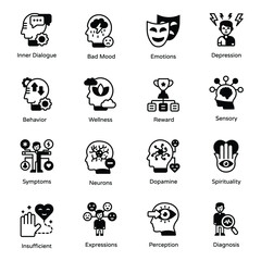 Pack of Psychology Solid Icons
