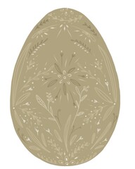 easter egg illustration with floral motif isolated on white background