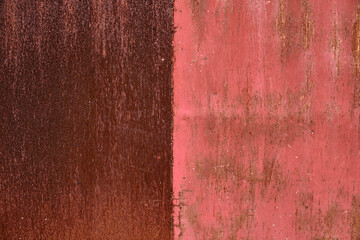 Rusty metal background. Red old and broken iron
