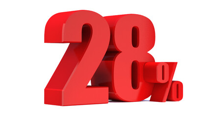 28 Percent off 3d Sign on White Background, Special Offer 28% Discount Tag, Sale Up to 28 Percent Off,big offer, Sale, Special Offer Label, Sticker, Tag, Banner, Advertising