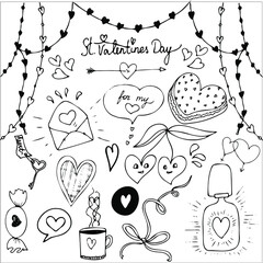 vector valentines day set isolated elements