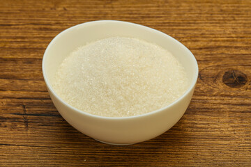White sugar in the bowl