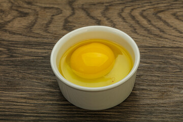 Raw Chicken egg in the bowl