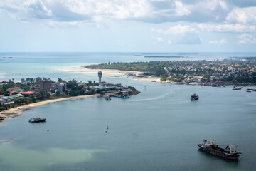 Aerial view of Dar Es Salaam capital of Tanzania in Africa