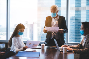 Diversity of African American Businessman, Asian business Group conference and meeting in creative office. Successful Leading Businesspeople Team Stand Folded Hands, Professional Staff Happy Smiling