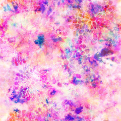 Abstract Floral Seamless Tie Dye Pattern