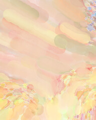 Modern painting of soothing brush strokes resembling alcohol inks. Watercolor abstract painting with pastel colors for poster, wall art, banner, card, book cover or packaging.