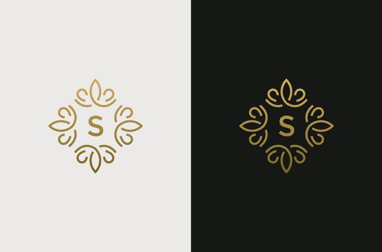 Letter S Monogram design elements, graceful template. Elegant line art logo design. Retro Vintage Insignia or Logotype.