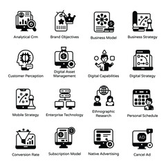 
Digital Strategy Solid Icons Pack 
