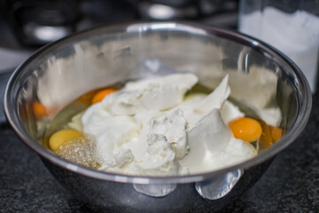 Cheese cake in the making