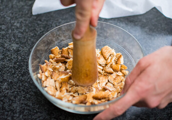 Cheese cake in the making