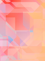 Layers of colorful and vibrant geometrical shapes. Digital illustration of a tech layout. Futuristic design template.