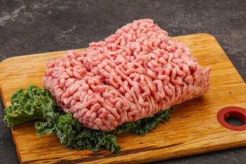 Raw pork minced meat for cooking