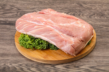Raw pork loin for cooking