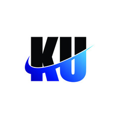 Letter KU simple logo design vector