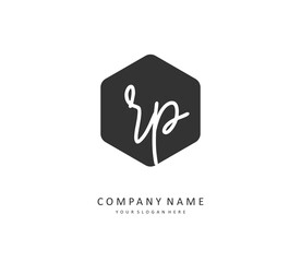 RP Initial letter handwriting and signature logo. A concept handwriting initial logo with template element.