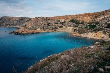 Fototapeta na wymiar view from the sea in Malta