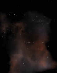 Star field in galaxy space with colorful nebula. Sci fi background of deep space. Ethereal wallpaper.