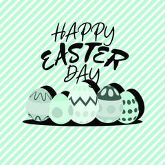 Easter card. Easter eggs, wild flowers. Lettering Easter. Cartoon style. Stock Illustration. Vector illustration for holiday flyers, banner, frame, header, greeting card. Design elements