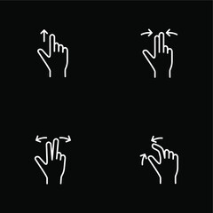 Fototapeta premium Touchscreen gesture icons for smartphones. icon set for a mobile app or user interface. Vector illustration on background. color editable eps 10