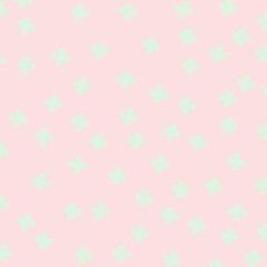 cuddles - ergänzender Hintergrund Textur zur knuddeligen Tiersammlung Kleeblätter grün auf rosa zart Mädchen passend zum Glücksschwein	