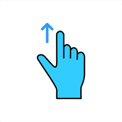 Gesture icons for mobile applications. User interface gesture icon on white background. color editable