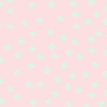 cuddles - ergänzender Hintergrund Textur zur knuddeligen Tiersammlung Kleeblätter grün auf rosa zart Mädchen passend zum Glücksschwein	