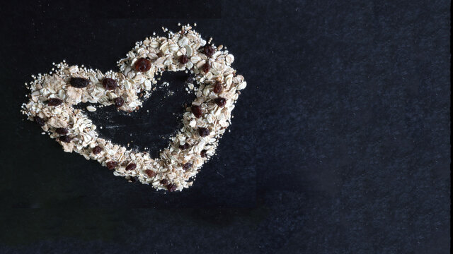 Valentine's Day heart made of muesli day of love valentin