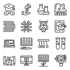 Pack of Education and Knowledge Linear Icons 