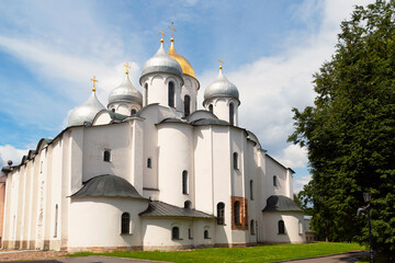 Veliky Novgorod, Russia-July 13, 2020: Saint Sophia cathedral. Kremlin of Great Novgorod Russia