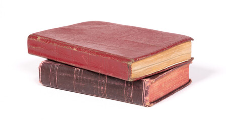 Old small bibles, isolated on white background