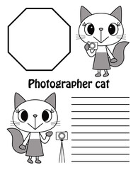 フォトグラファーの可愛いネコさん キャラクター イラスト ベクター