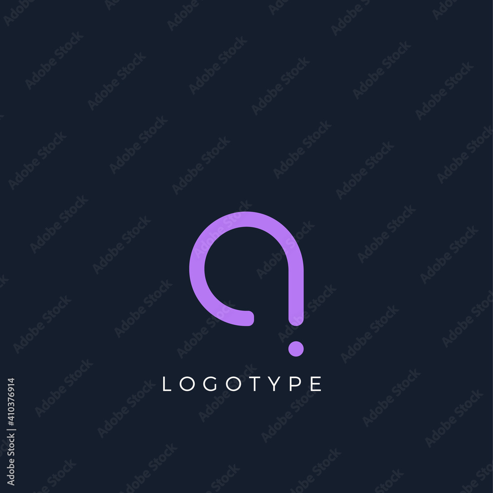 Poster minimalist letter a with dots, awesome monogram. lowercase letter for modern and creative logo conce