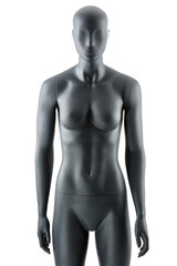 Fototapeta premium Female gray athletic mannequin doll or store display dummy isolated.
