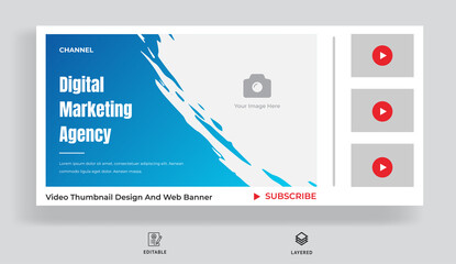 Thumbnail design for your videography. Video thumbnail and web banner template for live workshop business.