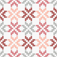 Geometric shapes from points. Mexican plaid. Seamless pattern. Design with manual hatching. Textile. Ethnic boho ornament. Vector illustration for web design or print.