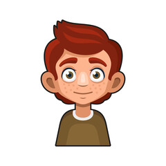 Cute Redhead Man Avatar Character. Cartoon Style Userpic Icon. Vector
