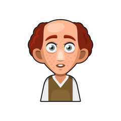 Cute Redhead Man Avatar Character. Cartoon Style Userpic Icon. Vector