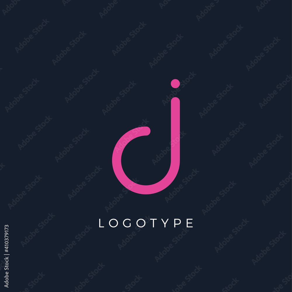 Aufkleber minimalist letter d with dots, awesome monogram. lowercase letter for modern and creative logo conce